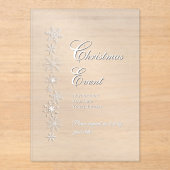 Frosted Snowflake Christmas Acrylic Invitation Acryl Uitnodigingen (Voorkant)