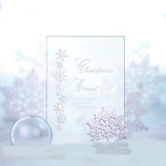 Frosted Snowflake Christmas Acrylic Invitation Acryl Uitnodigingen