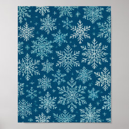 Frosted Snowflake Elegance Poster