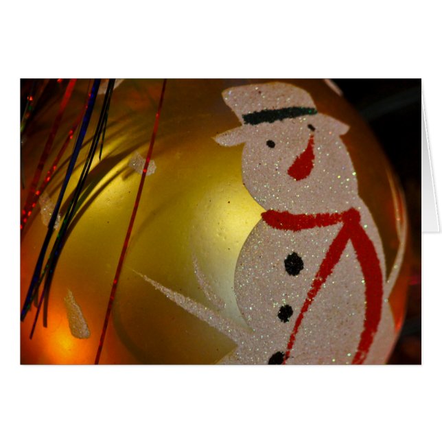 Frosted Snowman Ornament (Voorkant Horizontaal)