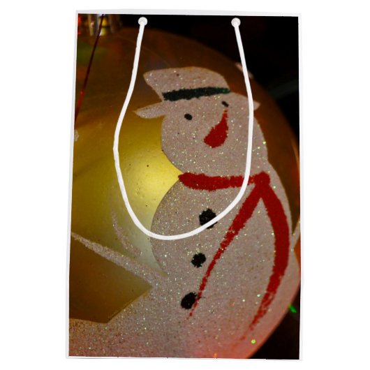 Frosted Snowman Ornament Medium Cadeauzakje (Achterkant)