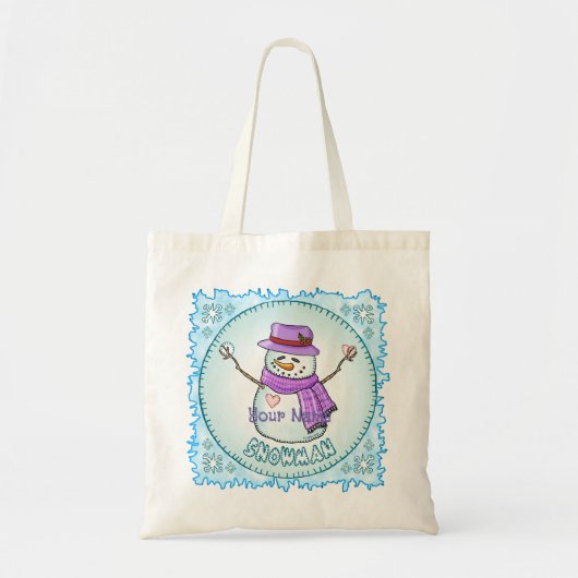 Frosted Snowman Tote Bag (Voorkant)