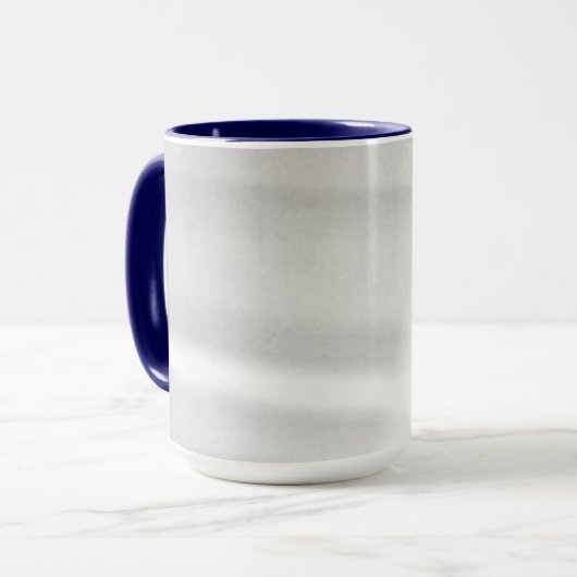 Frosted Snowy Effect Dark Blue Mok (Voorkant links)
