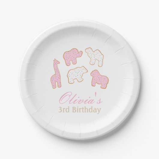 Frosted sprinkle Animal cookie party papier bord (Voorkant)