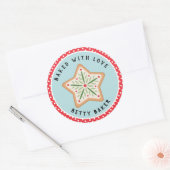 Frosted Star Cookie | Gebakken met liefde Ronde Sticker (Envelop)