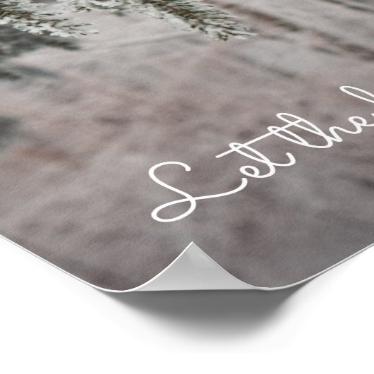 Frosted takken en een met sneeuw bedekt bos poster (Hoek)