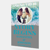 Frosted verhaal begint Beach Wedding Welkom Acryl Bord (Hoek)