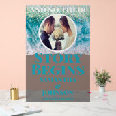 Frosted verhaal begint Beach Wedding Welkom Acryl Bord (Huwelijk)