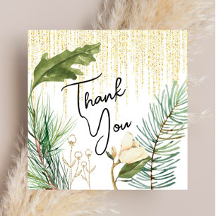 Frosted Winter - Gold-Bridal - Hartelijk dank voor Bedankkaart