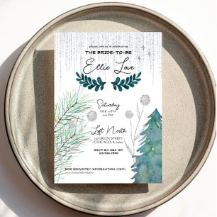 Frosted Winter - Silver - Bridal Shower Invitation Kaart