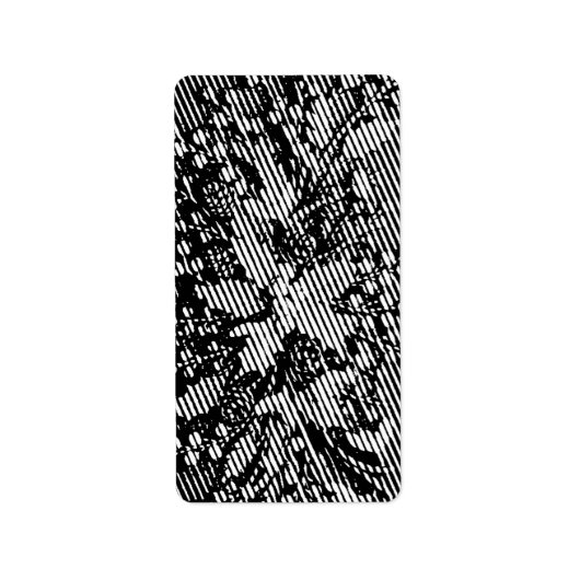 Frosted Winter Snowdrop Floral Arrangement Etiket (Voorkant)