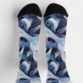 Frosted Winter Sokken in blauw en wit Abstract (Top)