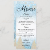 Frosted Winter Thema Ivoor Glitter Sneeuwvlokken Menu (Voorkant / Achterkant)