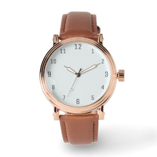 Frosted Witte Stevige Kleur Klassiek Elegant Horloge