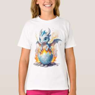 Frostfire Hatchling Blue Dragon Girls T-shirt
