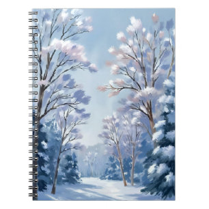 Frostlight Bos Winter Sneeuw Aquarel Natuur Notitieboek
