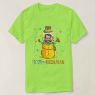 Frosty Beer Man Funny Ugly Kerstmis gepersonalisee T-shirt