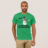 Frosty Being Naughty and Saving Santa a Trip T-shirt (Voorkant volledig)