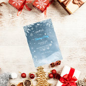 Frosty Bleu & Blanc Élégant Noël Invitation