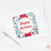 Frosty Blue Happy Holiday Kerst stickers (Envelop)