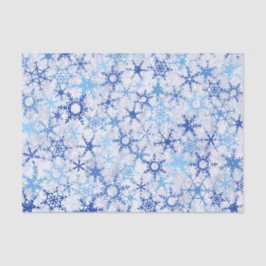 Frosty Blue Snowflakes Tissuepapier (Voorkant)