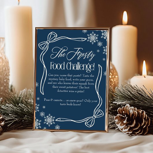 Frosty Bow Blue Baby Food Challenge Spelbord Kaart