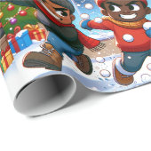 Frosty Boy Frenzy- Kerst inpakpapier (Rol Hoek)
