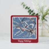 Frosty Branches - Flat Holiday Kaart (Staand voorkant)