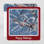 Frosty Branches - Flat Holiday Kaart (Voorkant / Achterkant)