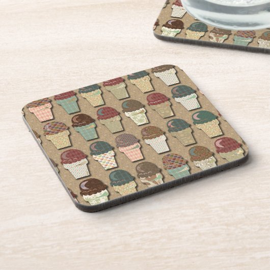 Frosty Cones Retro Art Fun Pattern Drankjes Onderzetter (Linkerzijde)