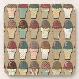  Frosty Cones Retro Art Fun Pattern Drankjes Onderzetter