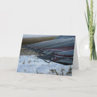 Frosty Corn Combine Head Feestdagen Kaart