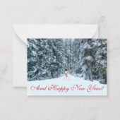 Frosty dans la carte de Noël de la forêt (Dos)