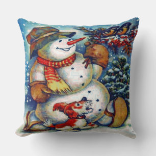 Frosty de sneeuwman en Kerstmis met vrienden Kussen