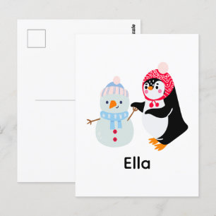 Frosty de Sneeuwman en Pinguïn Briefkaart