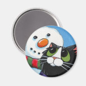 Frosty et Sox - Aimant Chat et Snowman (Recto/Verso)