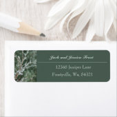 Frosty Evergreen Branch Return-adreslabel Etiket (Insitu)