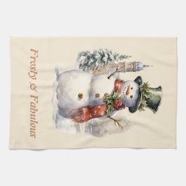 Frosty & Fabulous Schattigee Sneeuwman Kerst Theedoek