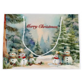 Frosty Forest Herinneringen: Sneeuwman & Pine Tree Groot Cadeauzakje (Voorkant)