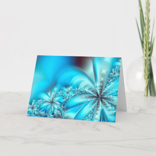 Frosty Fractal Christmas Feestdagen Kaart (Voorkant)