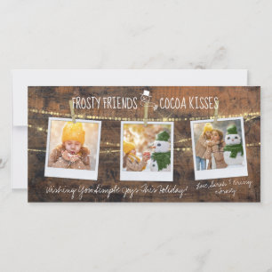 Frosty Friends & Cocoa Kisses Snowman 3-fotokaart