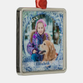 Frosty Frozen Photo Lijst gepersonaliseerd Metalen Ornament (Rechts)