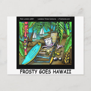 Frosty Goes Hawaii Funny Kerstmis Feestdagenkaart