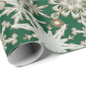 Frosty Gold Trimmed Snowflakes Wrapppapier Cadeaupapier (Rol Hoek)