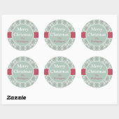Frosty Green Argyle Kerst stickers (Vel)
