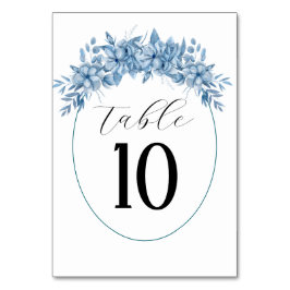 Frosty Grey Blue Floral Wedding Kaart