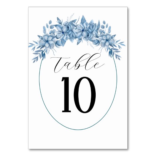 Frosty Grey Blue Floral Wedding Kaart (Voorkant)