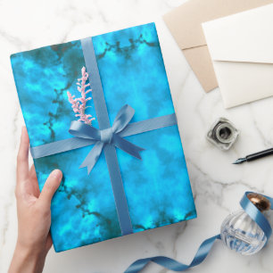 Frosty Ice Blue Snowflake Kaleidoscope Patroon Cadeaupapier