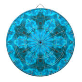 Frosty Ice Blue Snowflake Kaleidoscope Patroon Dartbord (Voorkant)