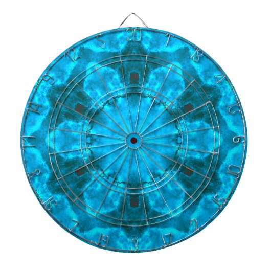 Frosty Ice Blue Snowflake Kaleidoscope Patroon Dartbord (Voorkant)